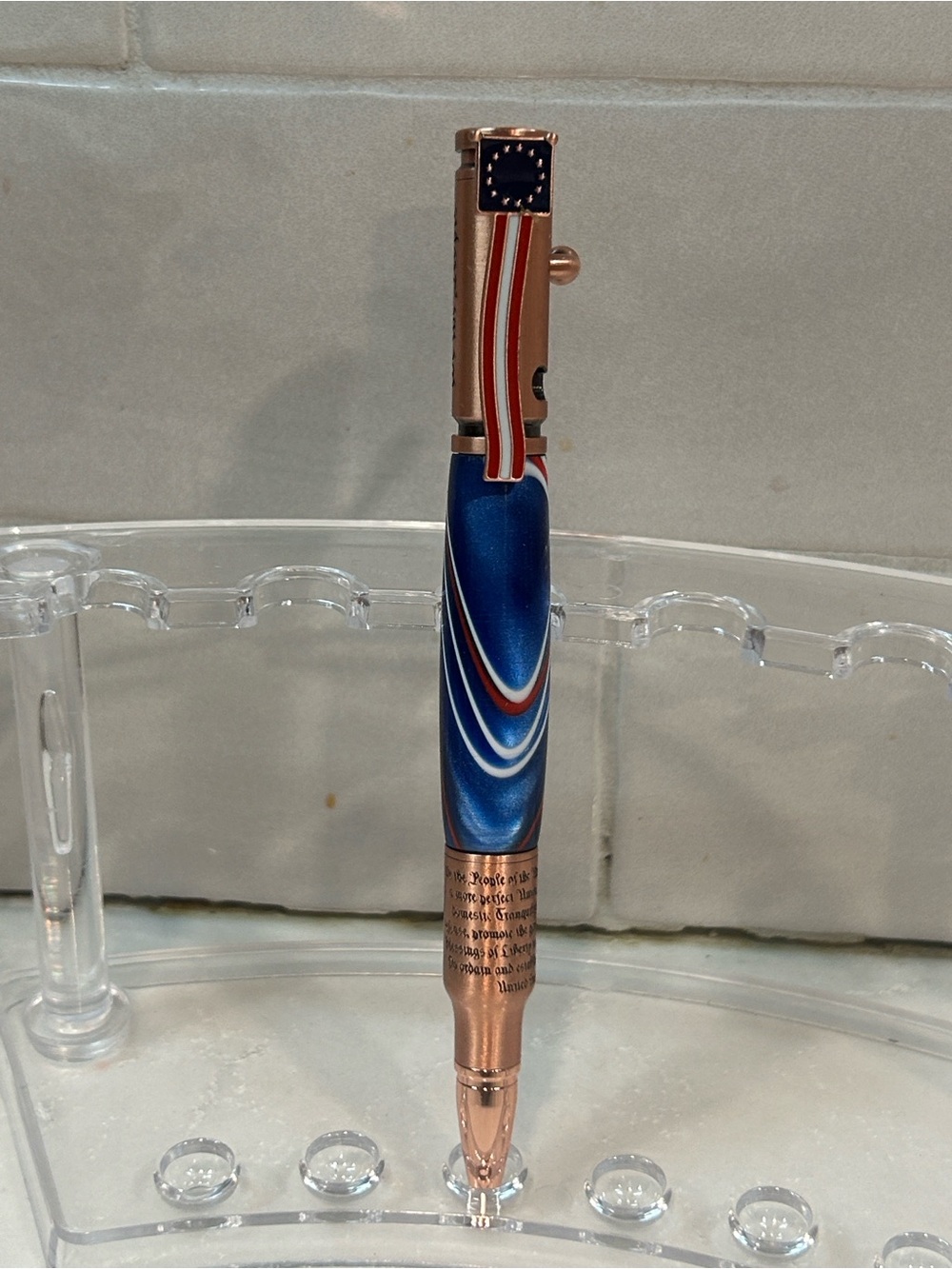 Artisan We The People Bolt Action Hand Turned Pen Flag Patriot